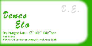 denes elo business card